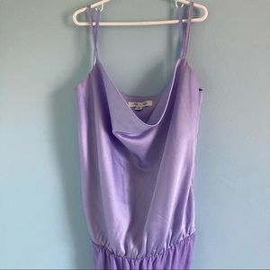💜Lavender Ruched Silky Bodysuit - These Three Boutique💜